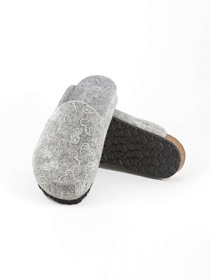 картинка Сабо женские анатомические BASIC Wool серый-сердца от интернет-магазина Ортимед