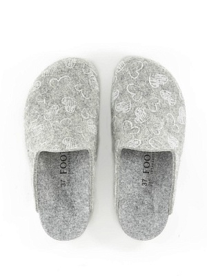 картинка Сабо женские анатомические BASIC Wool серый-сердца от интернет-магазина Ортимед