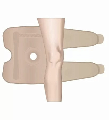 картинка Бандаж на коленный сустав с пружинными ребрами жесткости универсальный арт.6119 UNI бежевый от интернет магазина Ортимед